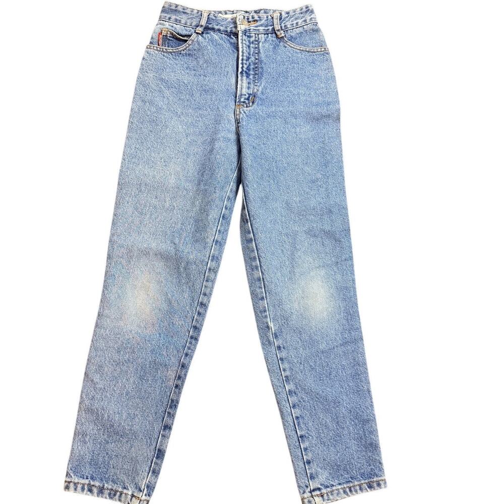 Vintage Bongo "Bongo Says..." High Rise Mom Jeans Light Wash USA Made Size 5